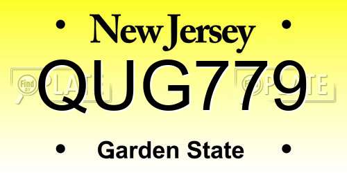 QUG779 New Jersey License Plate