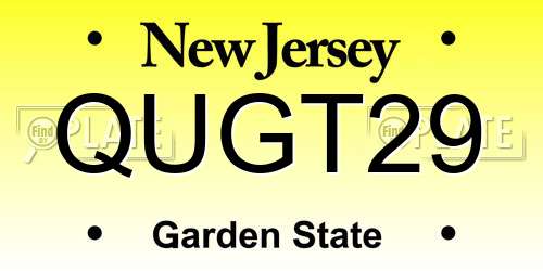 QUGT29 New Jersey License Plate