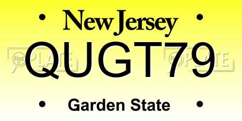 QUGT79 New Jersey License Plate