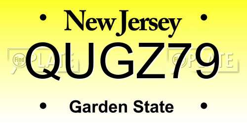QUGZ79 New Jersey License Plate