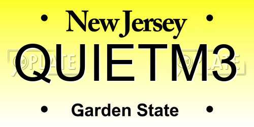 QUIETM3 New Jersey License Plate