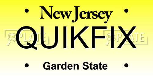 QUIKFIX New Jersey License Plate