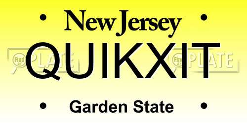 QUIKXIT New Jersey License Plate