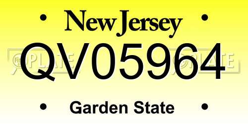 QV05964 New Jersey License Plate