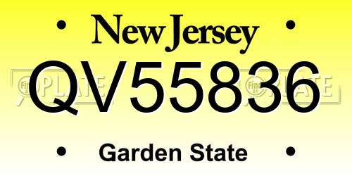 QV55836 New Jersey License Plate