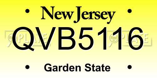 QVB5116 New Jersey License Plate