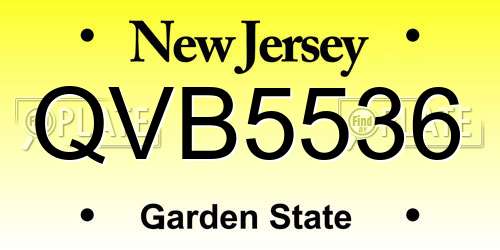 QVB5536 New Jersey License Plate