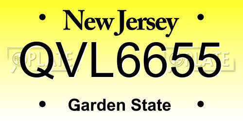 QVL6655 New Jersey License Plate