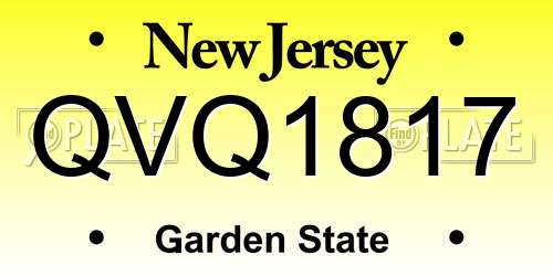 QVQ1817 New Jersey License Plate