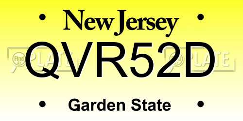 QVR52D New Jersey License Plate