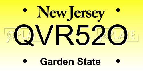 QVR52O New Jersey License Plate