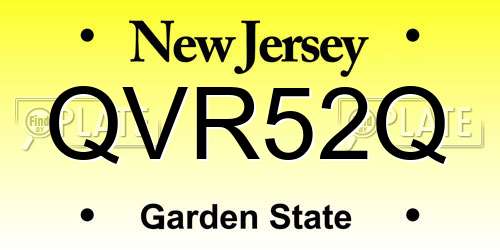 QVR52Q New Jersey License Plate