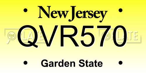 QVR570 New Jersey License Plate