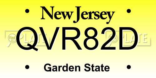 QVR82D New Jersey License Plate