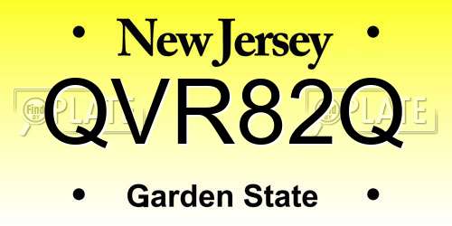 QVR82Q New Jersey License Plate