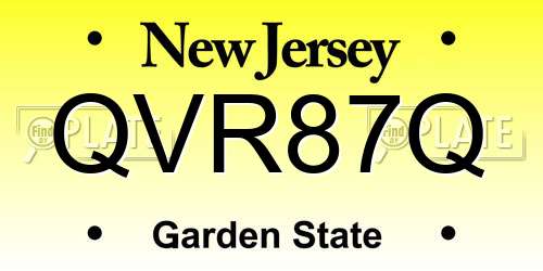 QVR87Q New Jersey License Plate