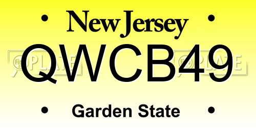 QWCB49 New Jersey License Plate