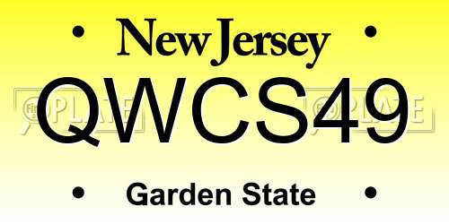 QWCS49 New Jersey License Plate