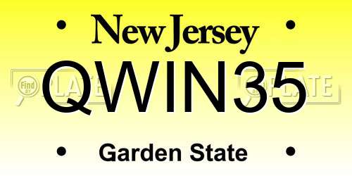 QWIN35 New Jersey License Plate