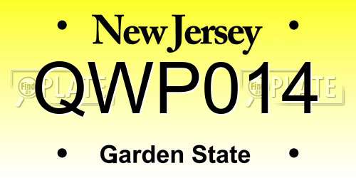 QWP014 New Jersey License Plate