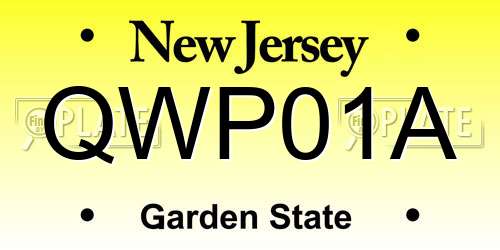 QWP01A New Jersey License Plate