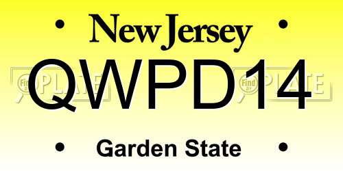 QWPD14 New Jersey License Plate