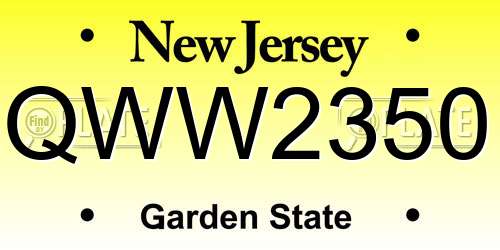 QWW2350 New Jersey License Plate
