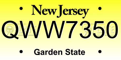 QWW7350 New Jersey License Plate