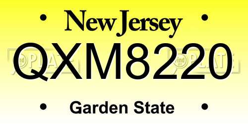 QXM8220 New Jersey License Plate