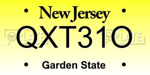 QXT31O New Jersey License Plate