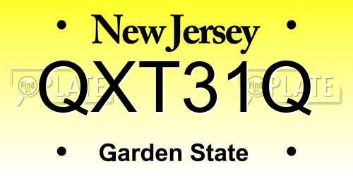 QXT31Q New Jersey License Plate