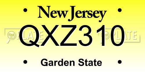 QXZ310 New Jersey License Plate