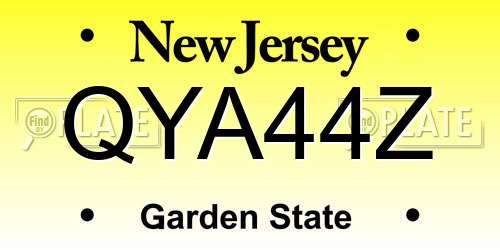 QYA44Z New Jersey License Plate