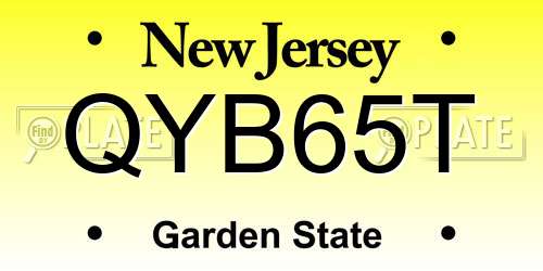 QYB65T New Jersey License Plate