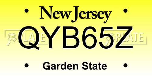 QYB65Z New Jersey License Plate