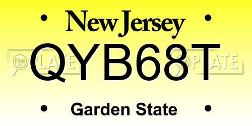 QYB68T New Jersey License Plate