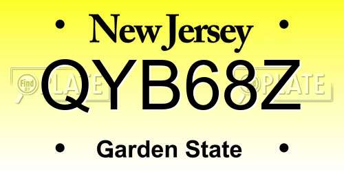 QYB68Z New Jersey License Plate