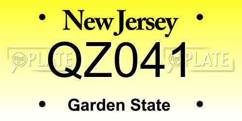 QZ041 New Jersey License Plate