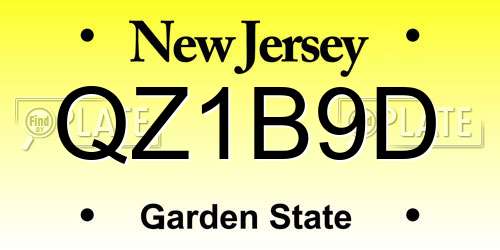 QZ1B9D New Jersey License Plate