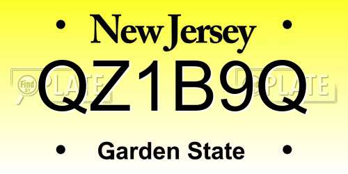 QZ1B9Q New Jersey License Plate