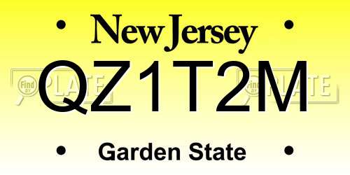 QZ1T2M New Jersey License Plate