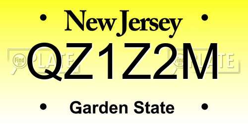 QZ1Z2M New Jersey License Plate