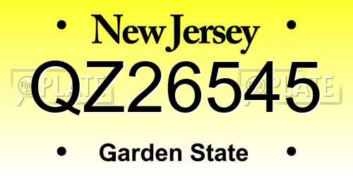 QZ26545 New Jersey License Plate