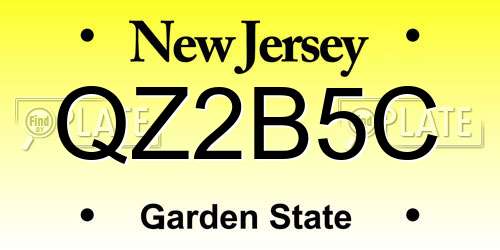 QZ2B5C New Jersey License Plate