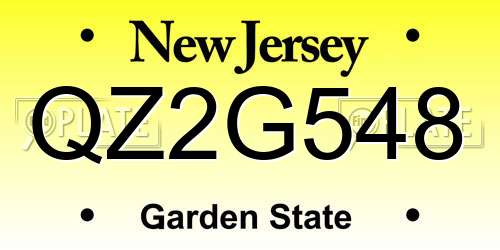 QZ2G548 New Jersey License Plate