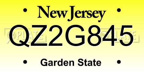 QZ2G845 New Jersey License Plate