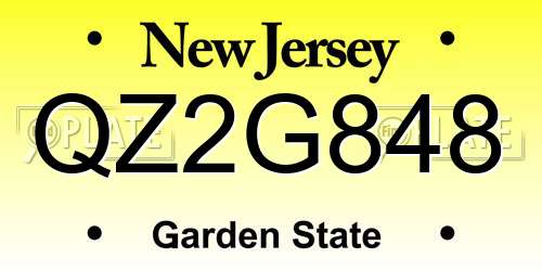 QZ2G848 New Jersey License Plate
