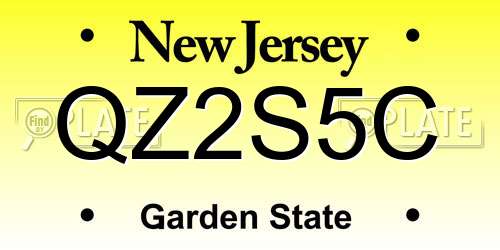 QZ2S5C New Jersey License Plate
