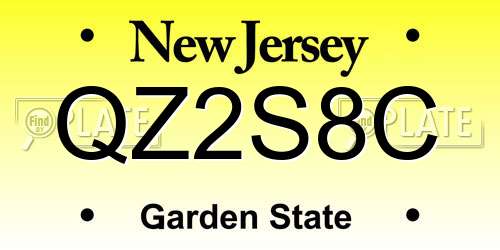 QZ2S8C New Jersey License Plate