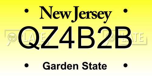 QZ4B2B New Jersey License Plate